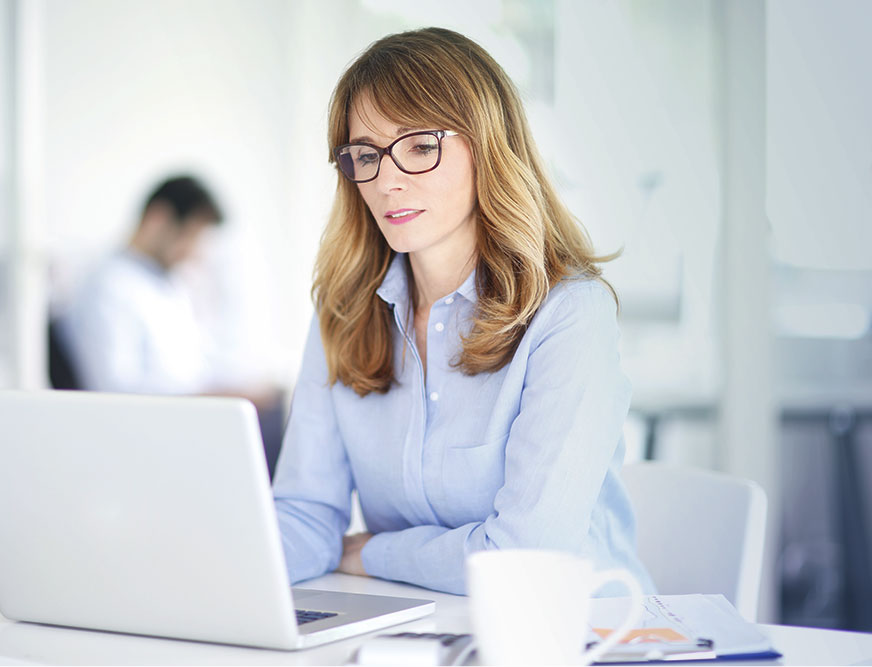 Woman using laptop